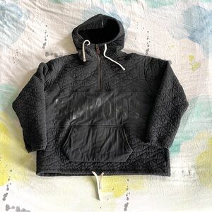 Diamond 90s Skater Oversized Black Quilted Hoodie